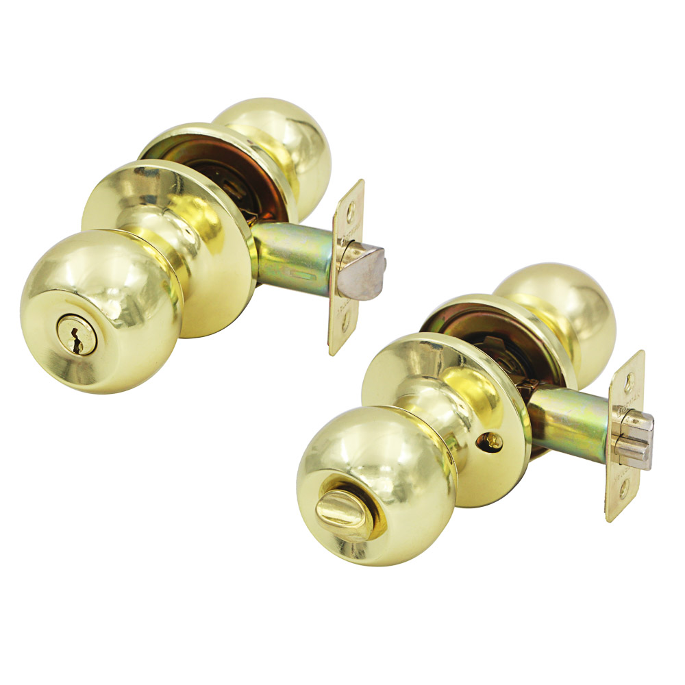 ЕРМАК комплект дверных ручек-кноб "ЗОЛОТО" с ключом, арт.№ 673-046