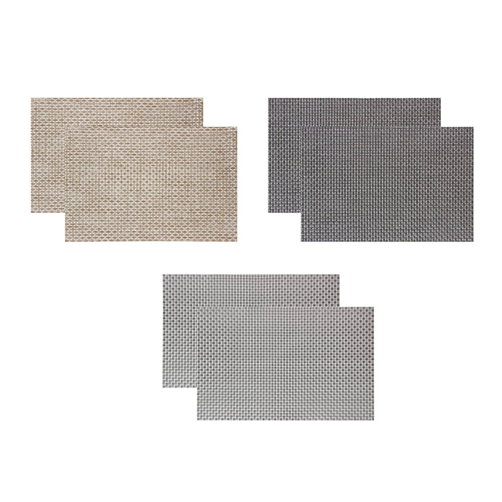 Набор салфеток сервировочных ПВХ, 2шт, крупноплетеные, 30x45см, 3 цвета, арт.№ 890-350