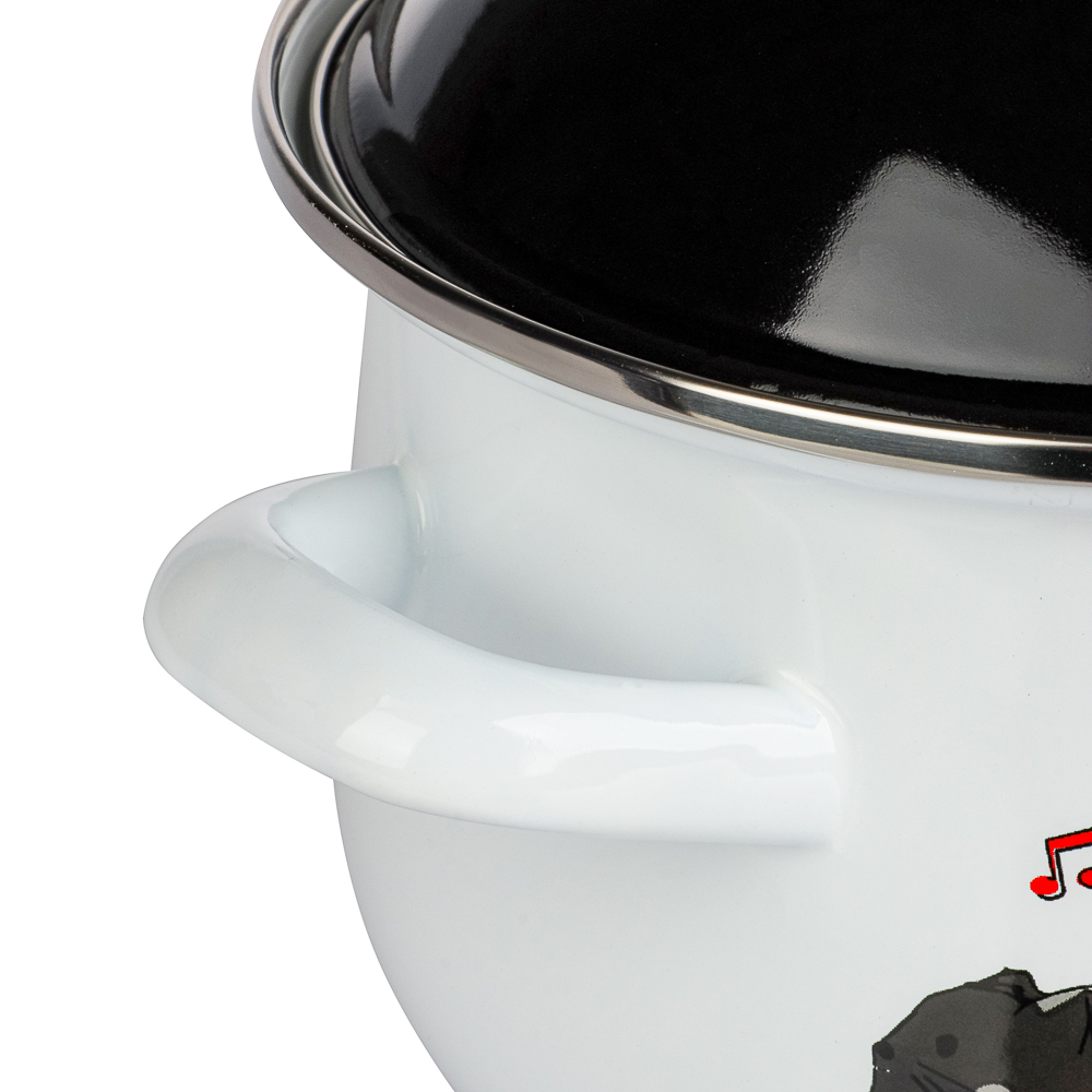 VETTA Хвостатые друзья Кастрюля эмалированная, 18см, 2,0л, индукция, арт.№ 894-541