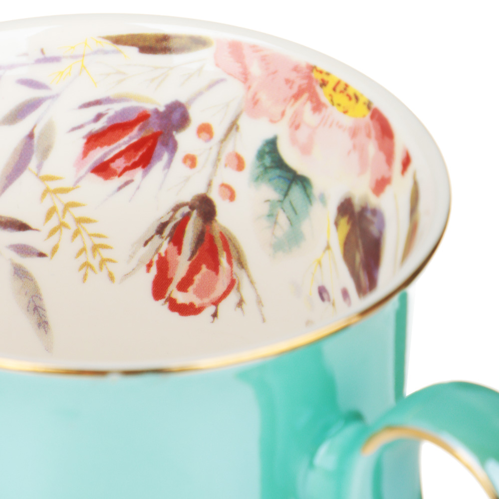 MILLIMI Перламутр бирюза Кружка 320мл, костяной фарфор, арт.№ 802-422