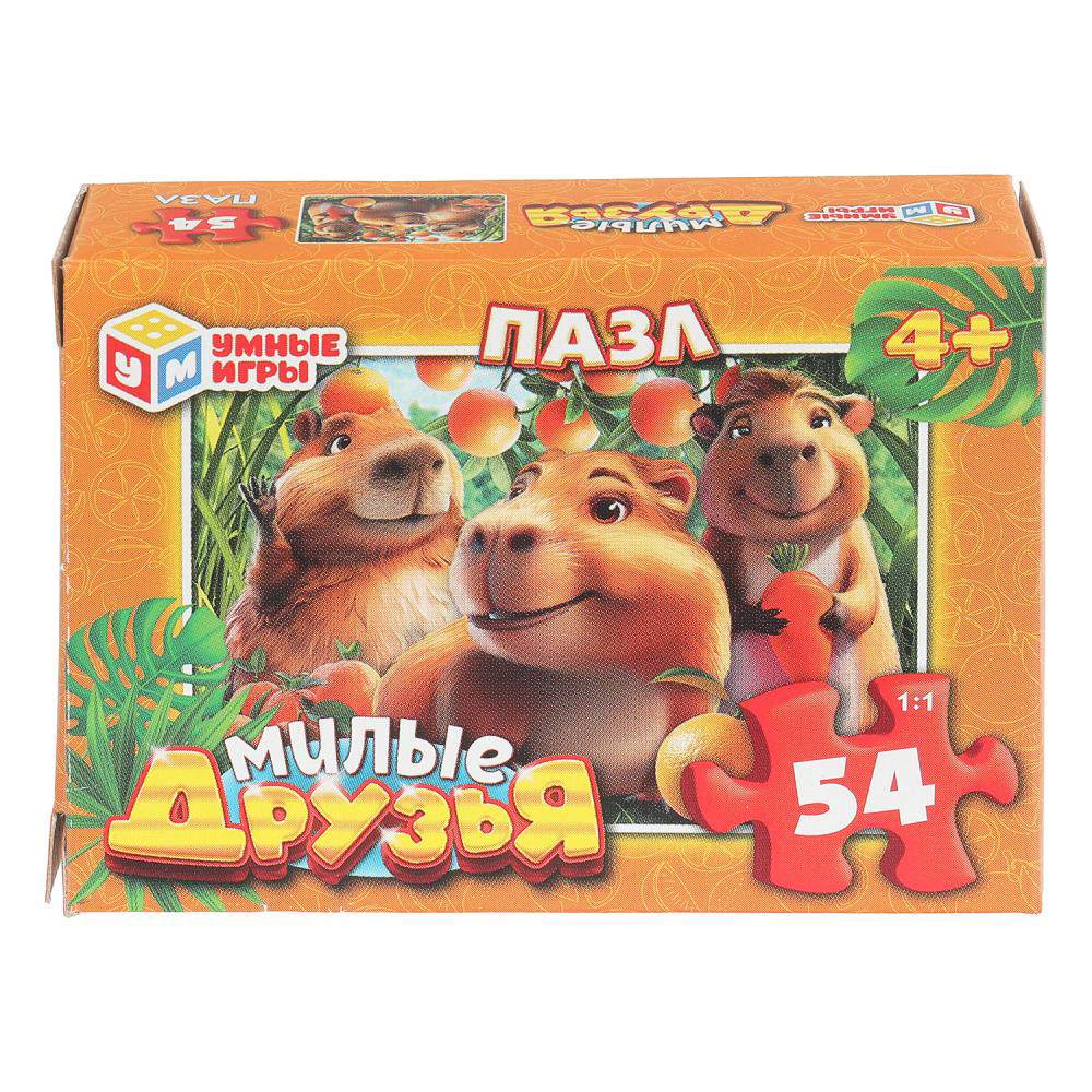 Пазл 54 элемента, 10,5х2,5х6,5см в ассортименте, арт.№ 262-537