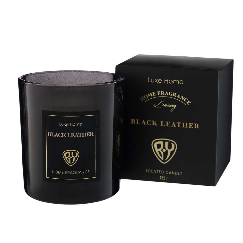 BY Свеча ароматизированная Luxe Home, 135гр., White Musk&Warm Vanilla,Black leather,Velvet Rose,Dark, арт.№ 412-222