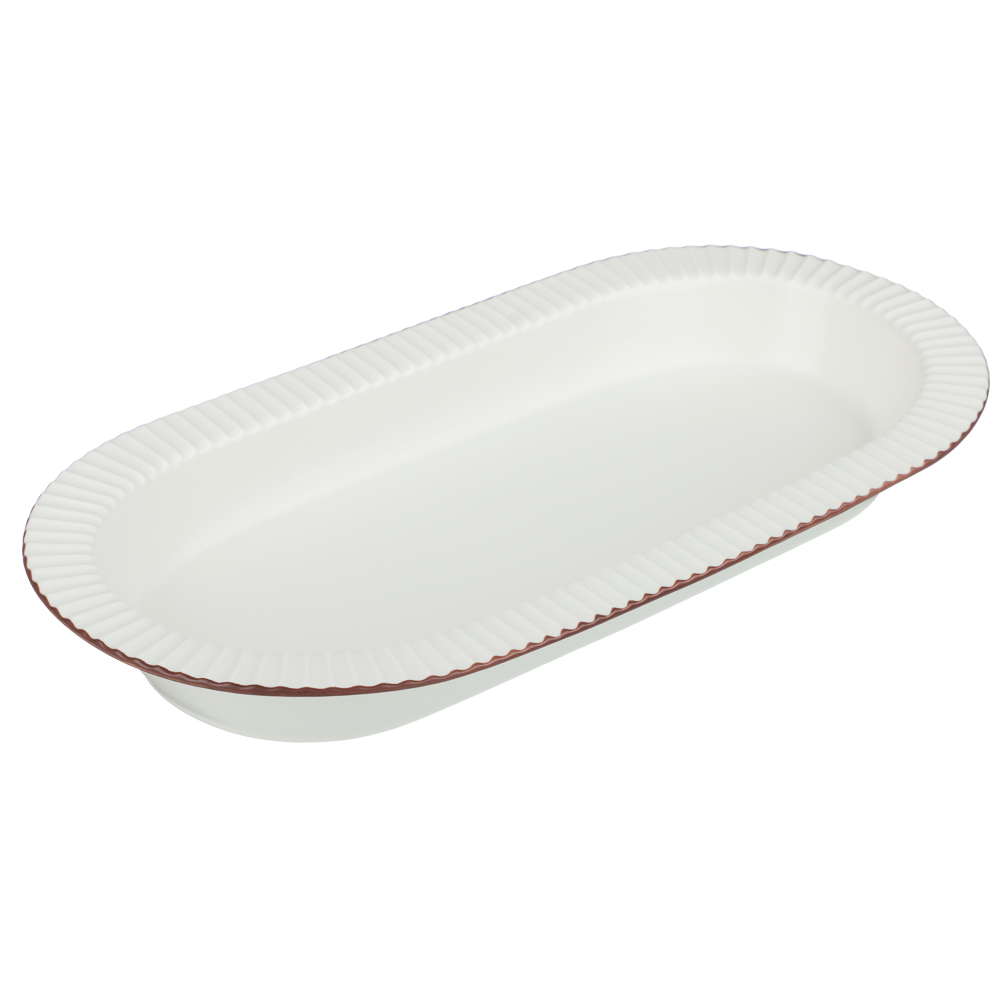 Блюдо овальное Лусия тм MILLIMI, 31,5х14,5см, фарфор, кремовый, арт.№ 816-254