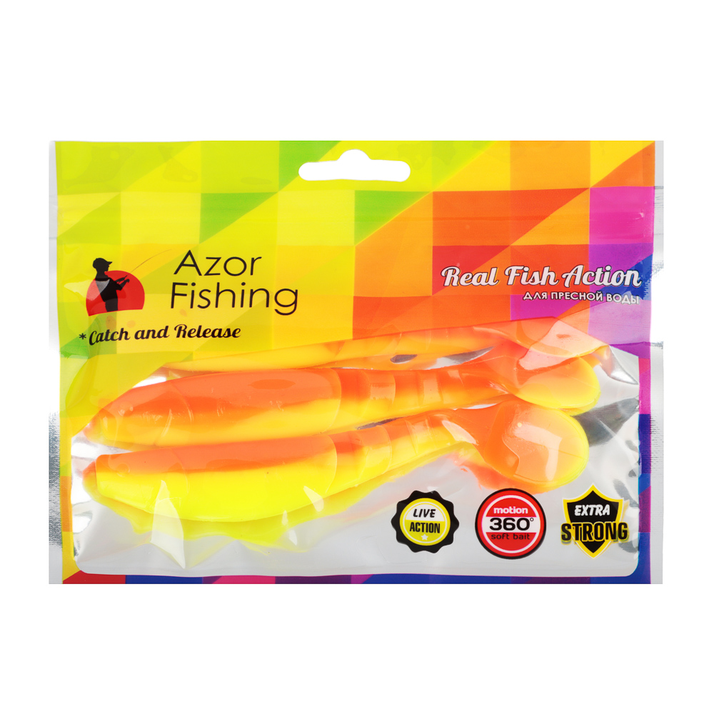 AZOR FISHING Приманка мягкая Trendex Minnow, силикон, 12см, 3шт. в уп, 5 цветов, арт.№ 145-177