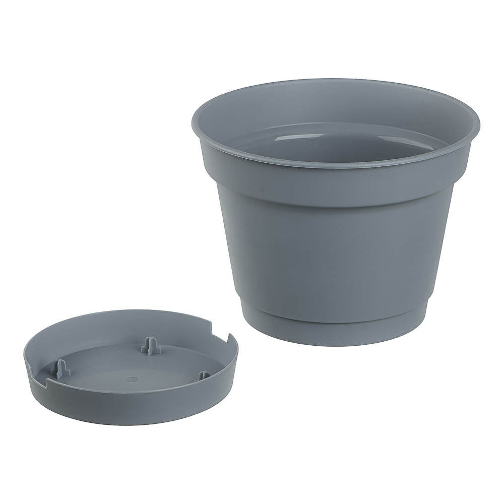 Горшок для цветов Mint d150мм, 1,2л с поддоном, серый, арт.№ 164-425