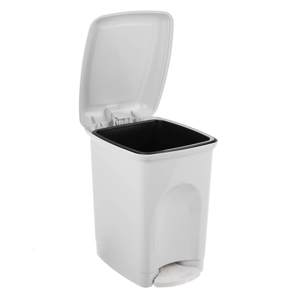 Контейнер для мусора с педалью, 7л, 19,5х23,5х28 см, цвет светло-серый, арт.№ 407-122