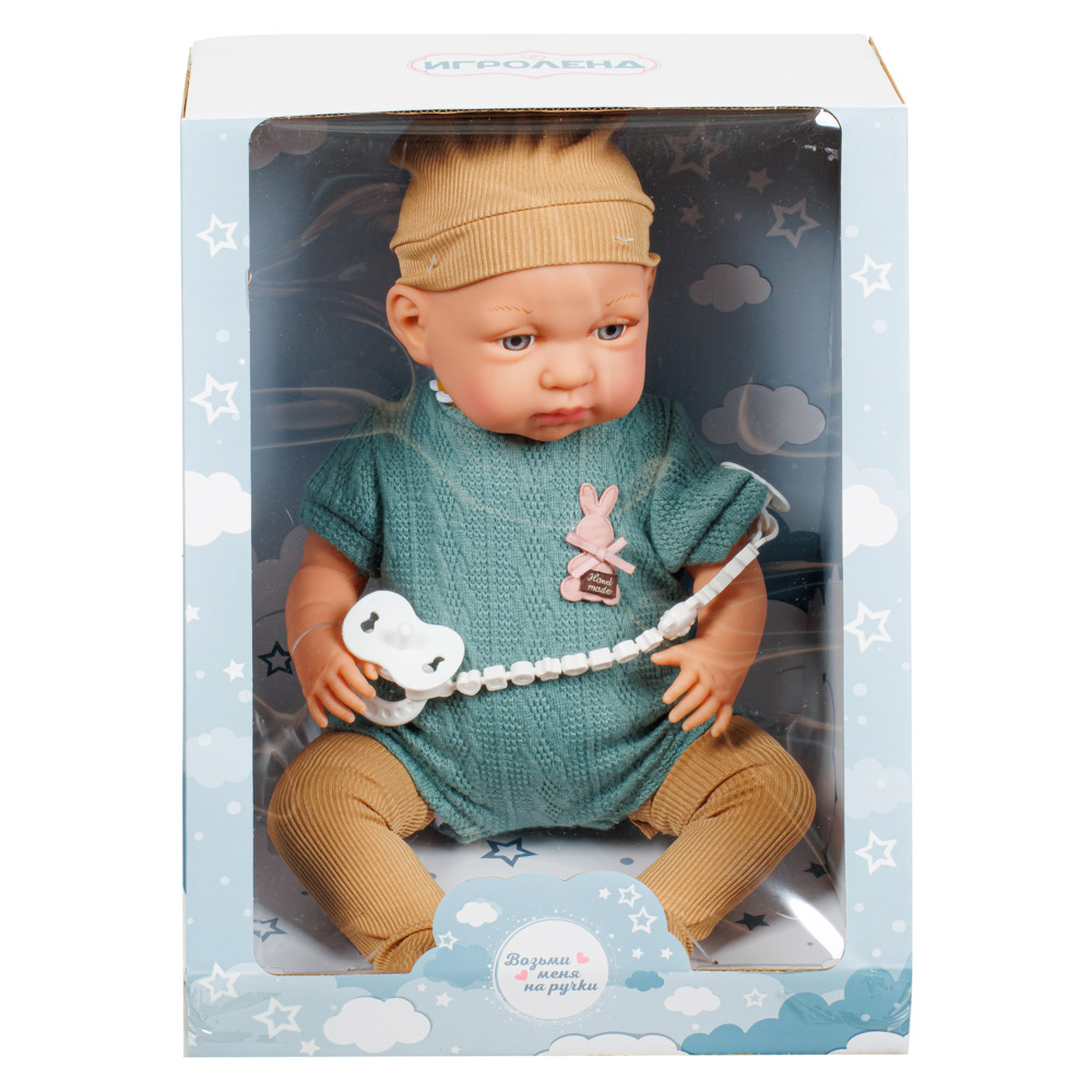 ИГРОЛЕНД Пупс с эмоцией, 46 см, винил, полиэстер, мягкое тело, 3 дизайна, арт.№ 267-881