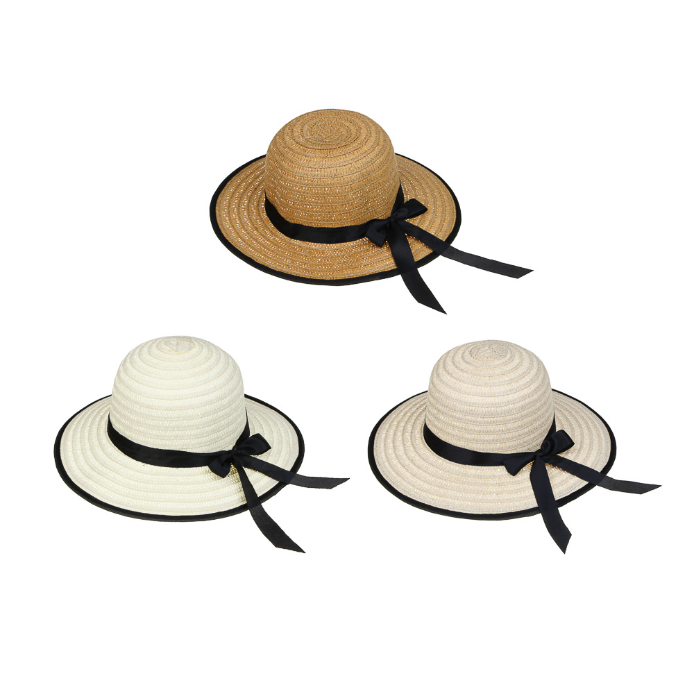 GALANTE Шляпка женская с контрастной окантовкой, р-р 56, 100% целлюлоза, 3 цвета, арт.№ 314-013