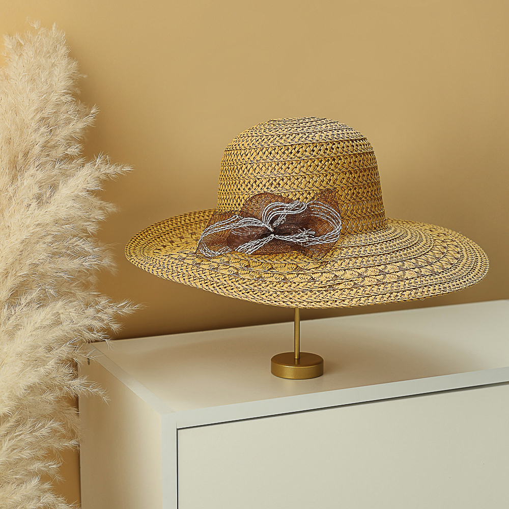 GALANTE Шляпка женская дачная с декором, р-р 56, 100% целлюлоза, 3 цвета, арт.№ 314-014