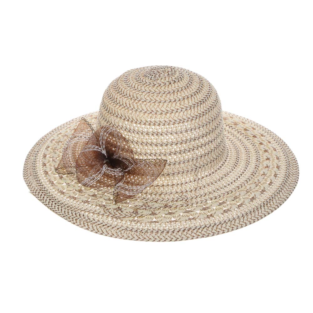 GALANTE Шляпка женская дачная с декором, р-р 56, 100% целлюлоза, 3 цвета, арт.№ 314-014