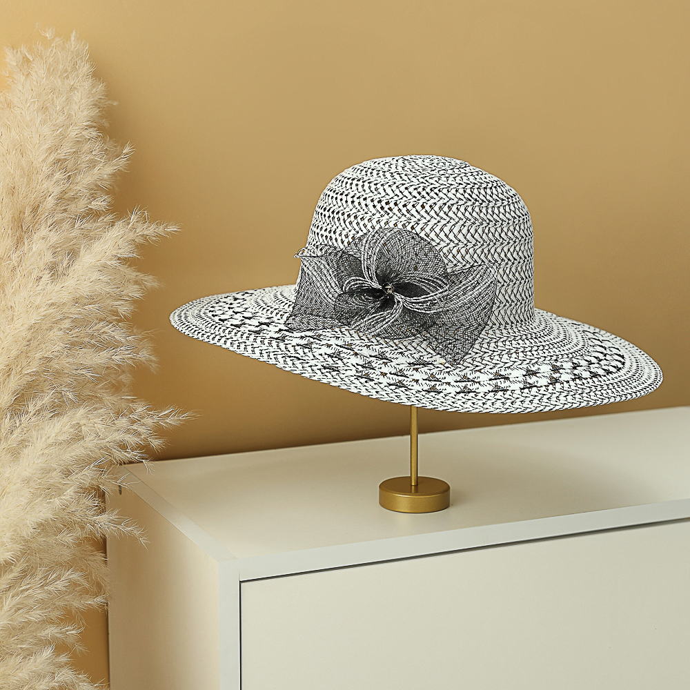 GALANTE Шляпка женская дачная с декором, р-р 56, 100% целлюлоза, 3 цвета, арт.№ 314-014