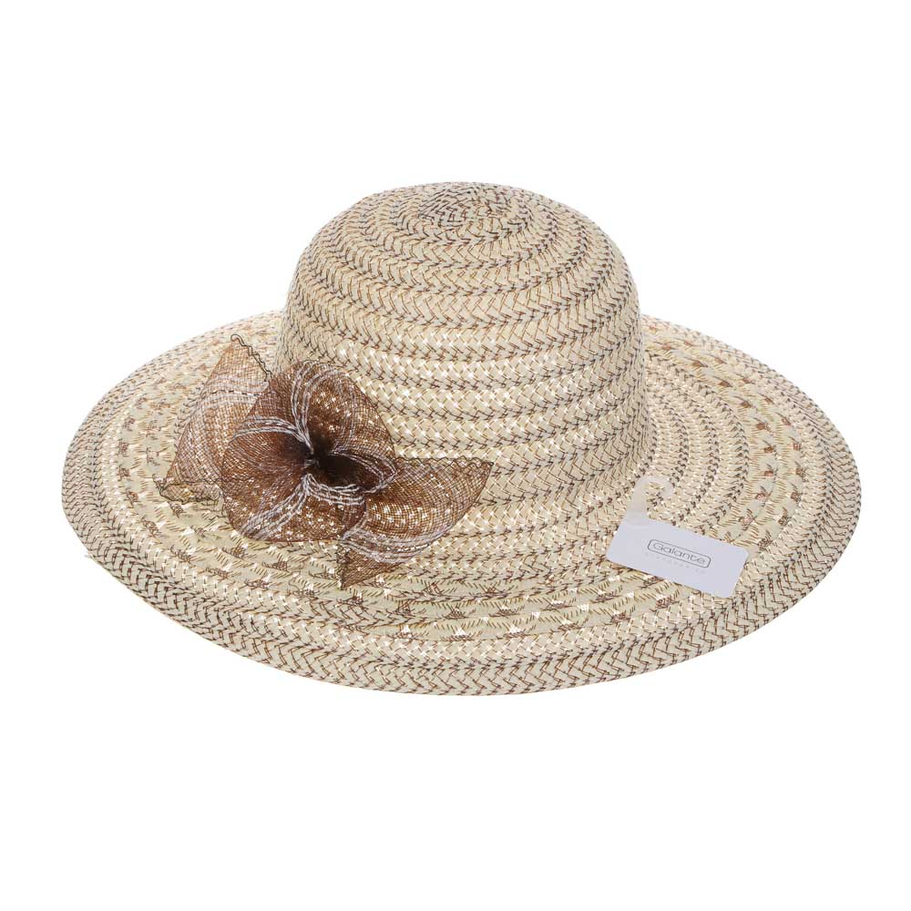 GALANTE Шляпка женская дачная с декором, р-р 56, 100% целлюлоза, 3 цвета, арт.№ 314-014