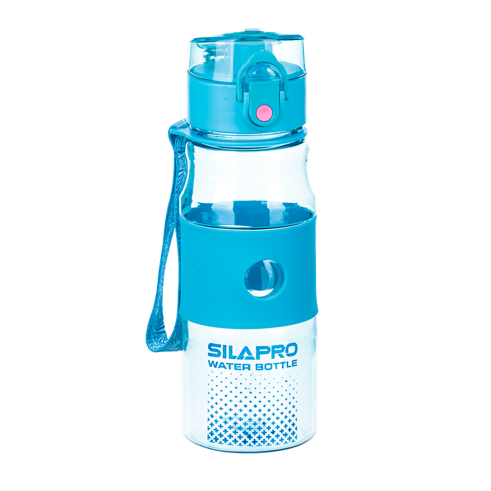 SILAPRO Спортивная бутылка 380мл, 18х6,5см, силикон, PC, 2 цвета, арт.№ 088-007
