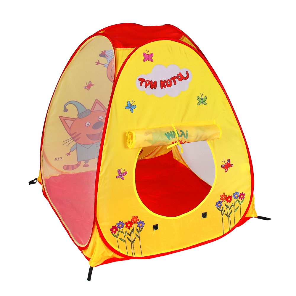 ИГРОЛЕНД Палатка "Три кота" игровая конус, полиэстер, 95х95х95см, арт.№ 275-052