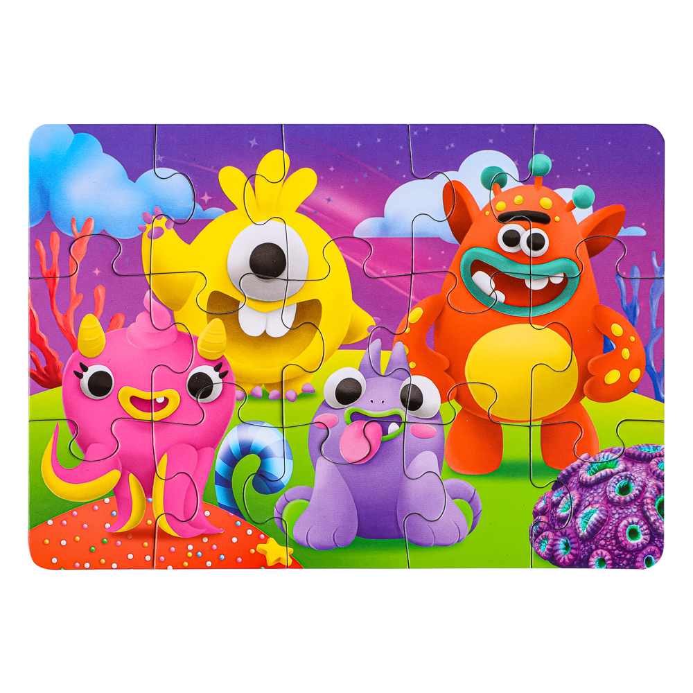 ИГРОЛЕНД Пазл 15 деталей Мультфильмы, картон, 18х13см, 8-12 дизайнов, ORIGAMI, арт.№ 898-005