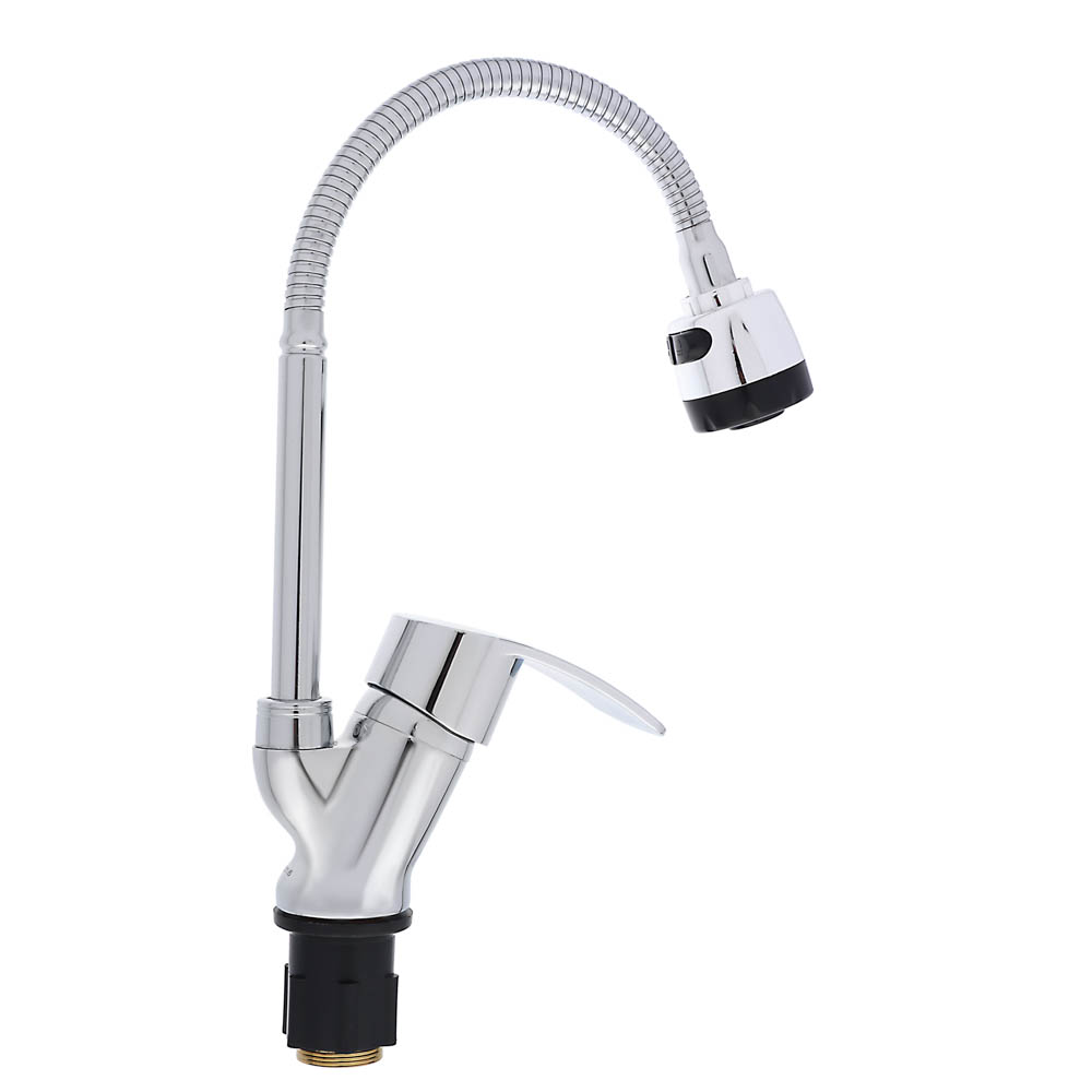 СоюзКран Смеситель для кухни, гибкий излив, керам. картридж 40мм, хром, цинк, SK01-F106, арт.№ 566-388