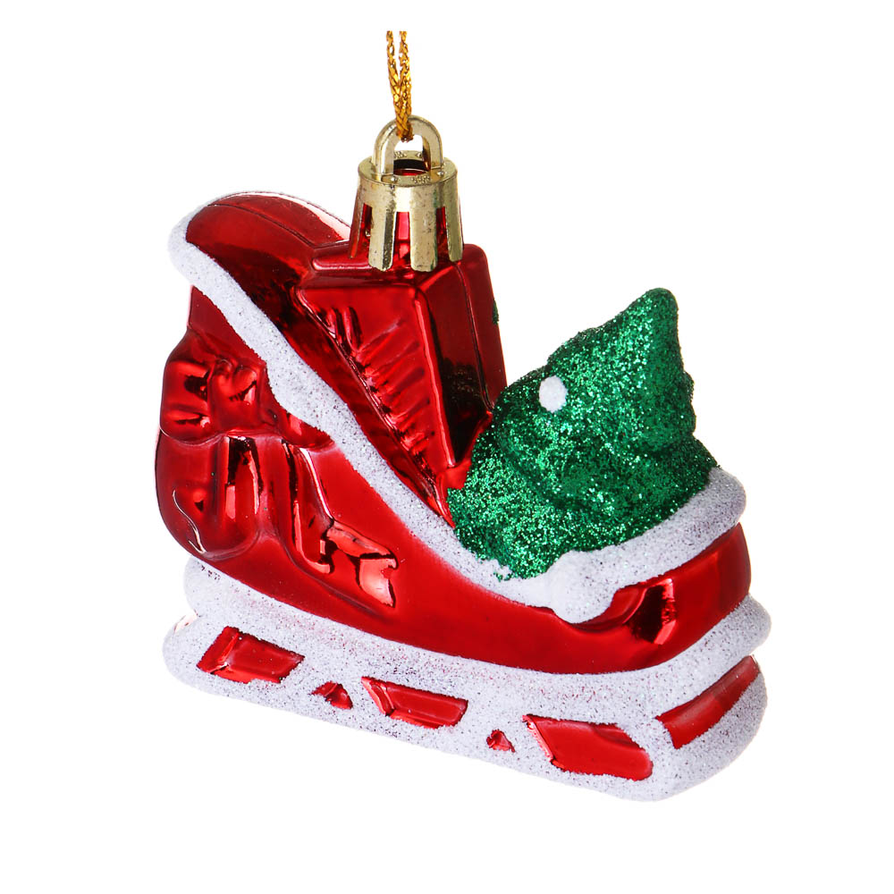 СНОУ БУМ Набор декоративных украшений "Сани" 2шт, 6,5x2,5x6,5см, пластик, арт.3, арт.№ 374-584