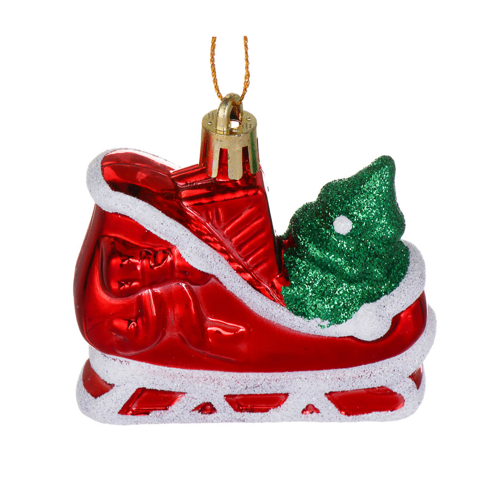 СНОУ БУМ Набор декоративных украшений "Сани" 2шт, 6,5x2,5x6,5см, пластик, арт.3, арт.№ 374-584