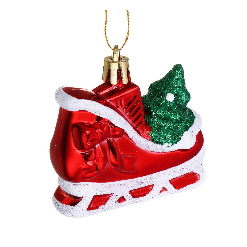 СНОУ БУМ Набор декоративных украшений "Сани" 2шт, 6,5x2,5x6,5см, пластик, арт.3, арт.№ 374-584