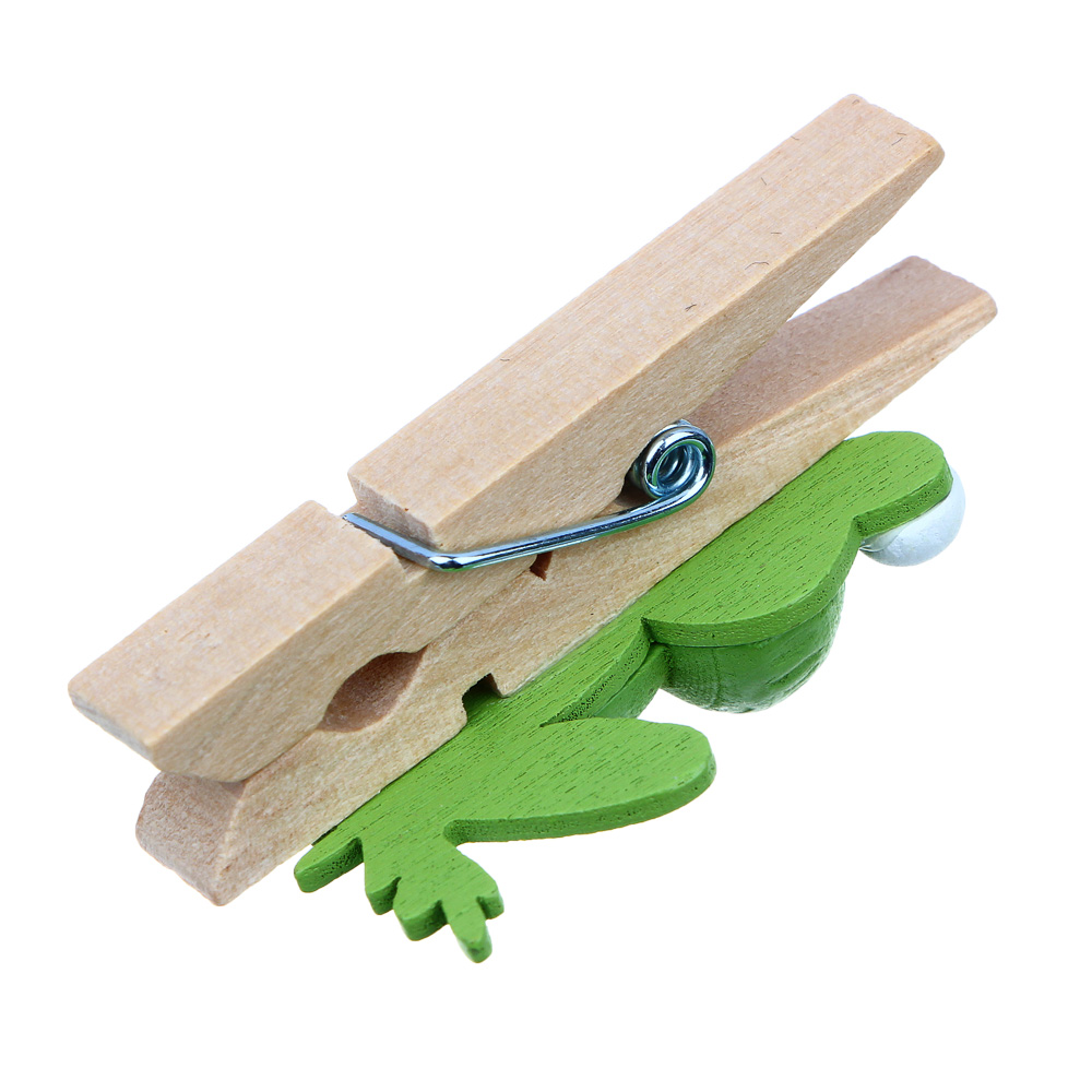 INBLOOM Набор декоративных прищепок Лягушка 6шт., 4.5см, дерево, арт.№ 153-173