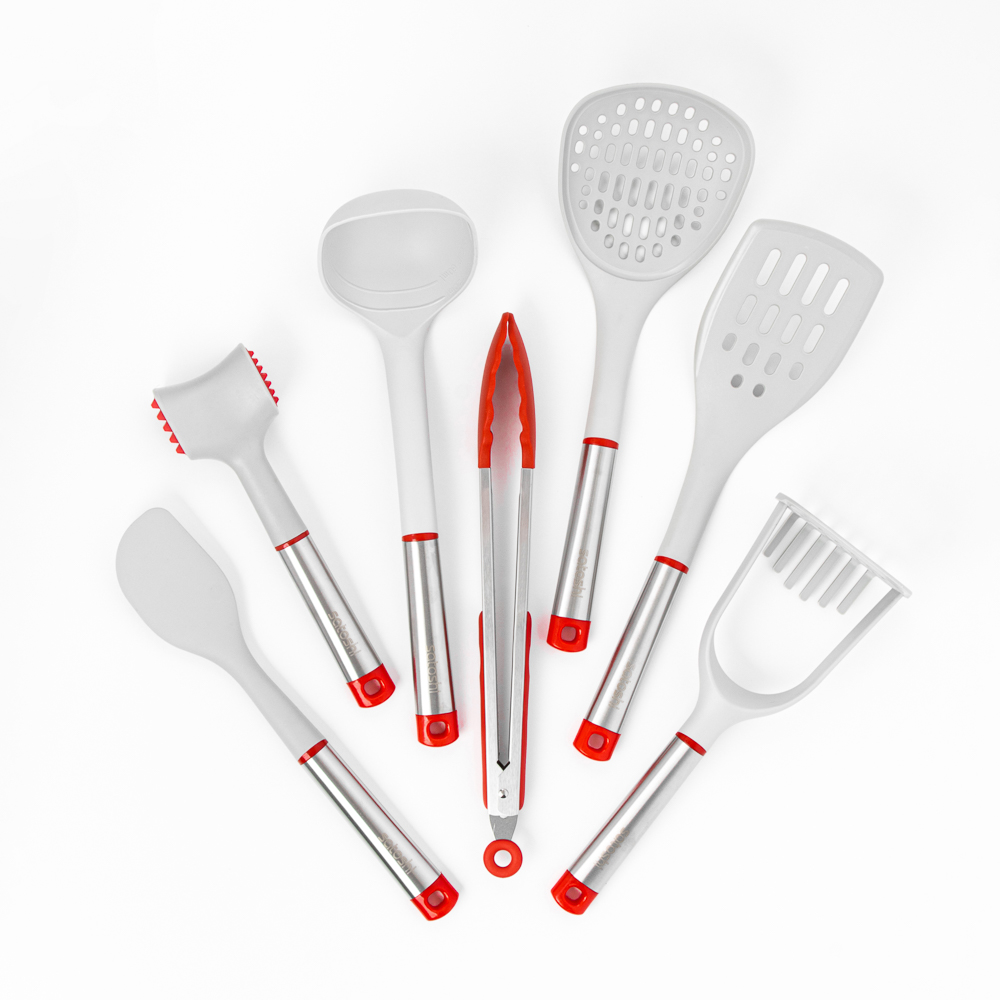 SATOSHI Премьер Набор кух. принадлежностей,7пр: щипцы,лопатка-2шт,молоток,половник,толкушка,шумовка, арт.№ 881-001