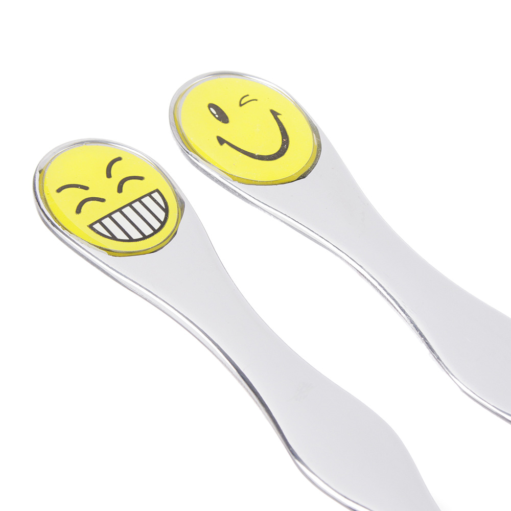 Набор столовых приборов детский 2 пр. "Смайлики", нерж.сталь, 12 дизайнов, арт.№ 859-012