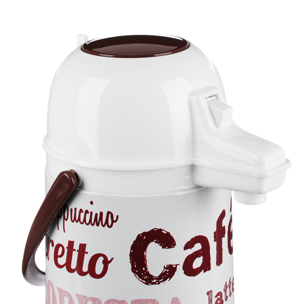 VETTA Термос с пневмонасосом, стеклянная колба, 1,9 л., 4 дизайна, арт.№ 841-727