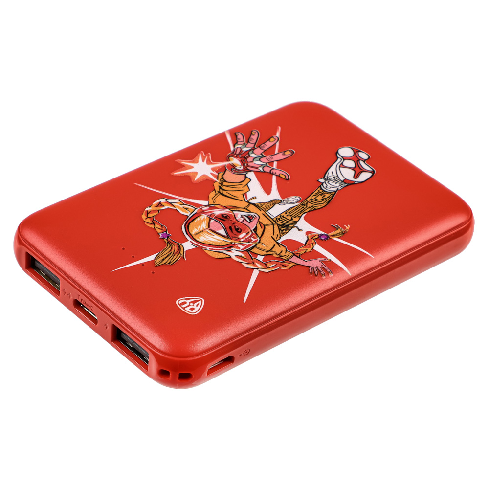 BY Аккумулятор мобильный, 5000мАч, 2xUSB, 2А, Герои, ЗАРЯ, арт.№ 031-036