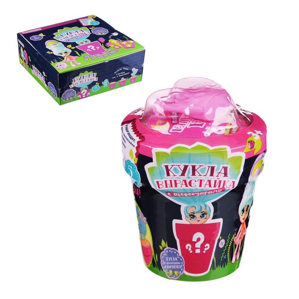 ИГРОЛЕНД Кукла "Вырастайка" с аксесс, 14см, 5 пр., PP, ПВХ, вспененный полимер, 9х11х9см, 6 дизайнов, арт.№ 274-165