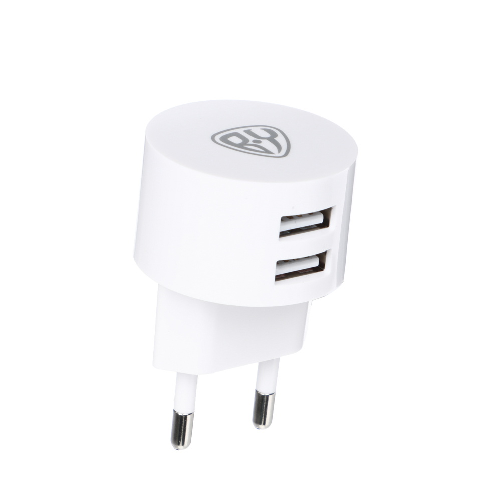 Сетевое зарядное устройство BY, 2xUSB, 2А, белый, арт.№ 916-270
