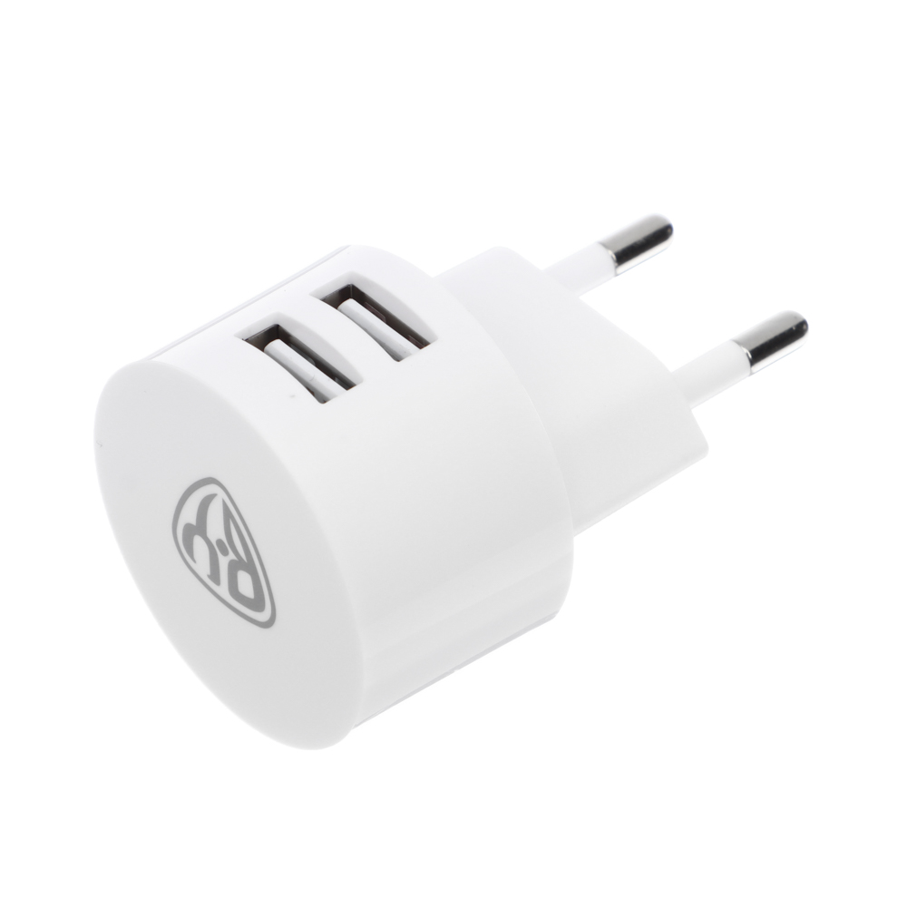 Сетевое зарядное устройство BY, 2xUSB, 2А, белый, арт.№ 916-270