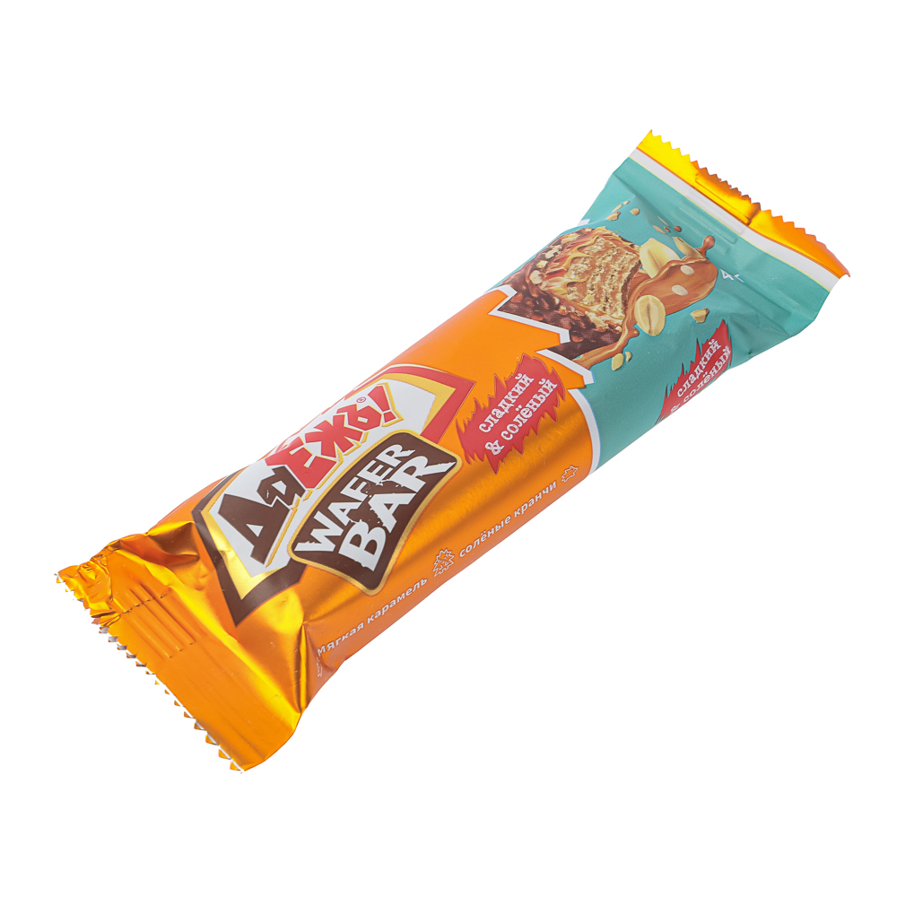 Конфета ДАЁЖЪ Wafer bar с карамелью, арахисом и солёными кранчами, 40г, арт.№ 880-071