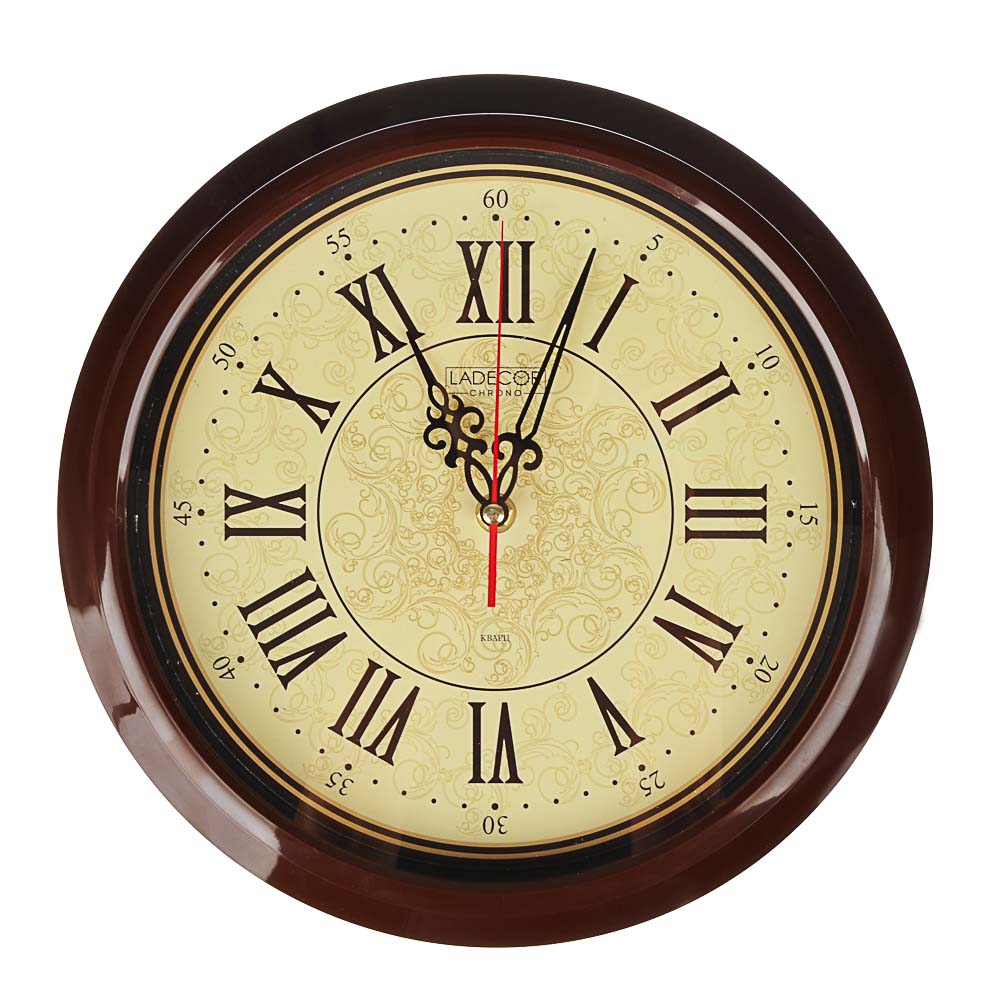 LADECOR CHRONO Часы настенные круглые, d30см, пластик, 3 дизайна, арт.№ 581-811