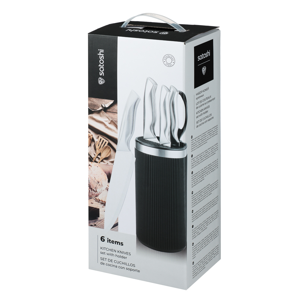 SATOSHI Саура Набор ножей кухонных 6пр, на подставке, арт.№ 803-402