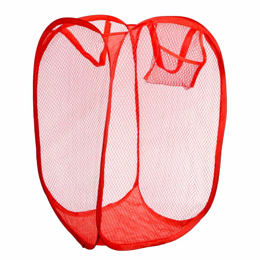 Корзина для игрушек раскладная сетчатая с ручками, полиэстер, 34х57х34см, 4-6 цветов, арт.№ 275-039