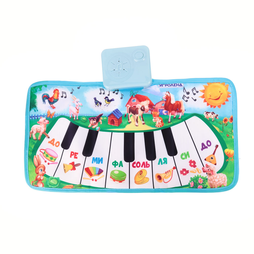 ИГРОЛЕНД Пианино музыкальное напольное, звук, 3хАА, PP, текстиль, 15х30х4см, 2 дизайна, арт.№ 272-725