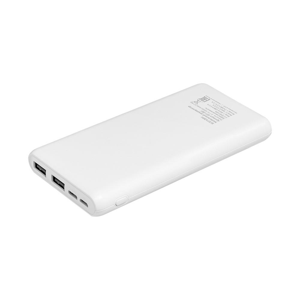 Аккумулятор мобильный ВСЁГАЗИН 10000мАч, 2А, 2хUSB-A, 1xType-C, 1xMicro-USB, белый, арт.№ 031-081