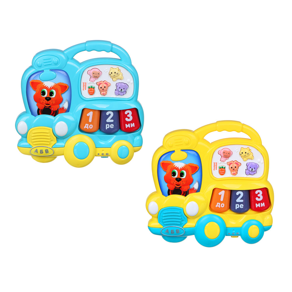 ИГРОЛЕНД Бизиборд обучающий "Автобус-пианино", свет, звук, 2АА, ABS, 15х3,1х15см, 2 цвета, арт.№ 272-730