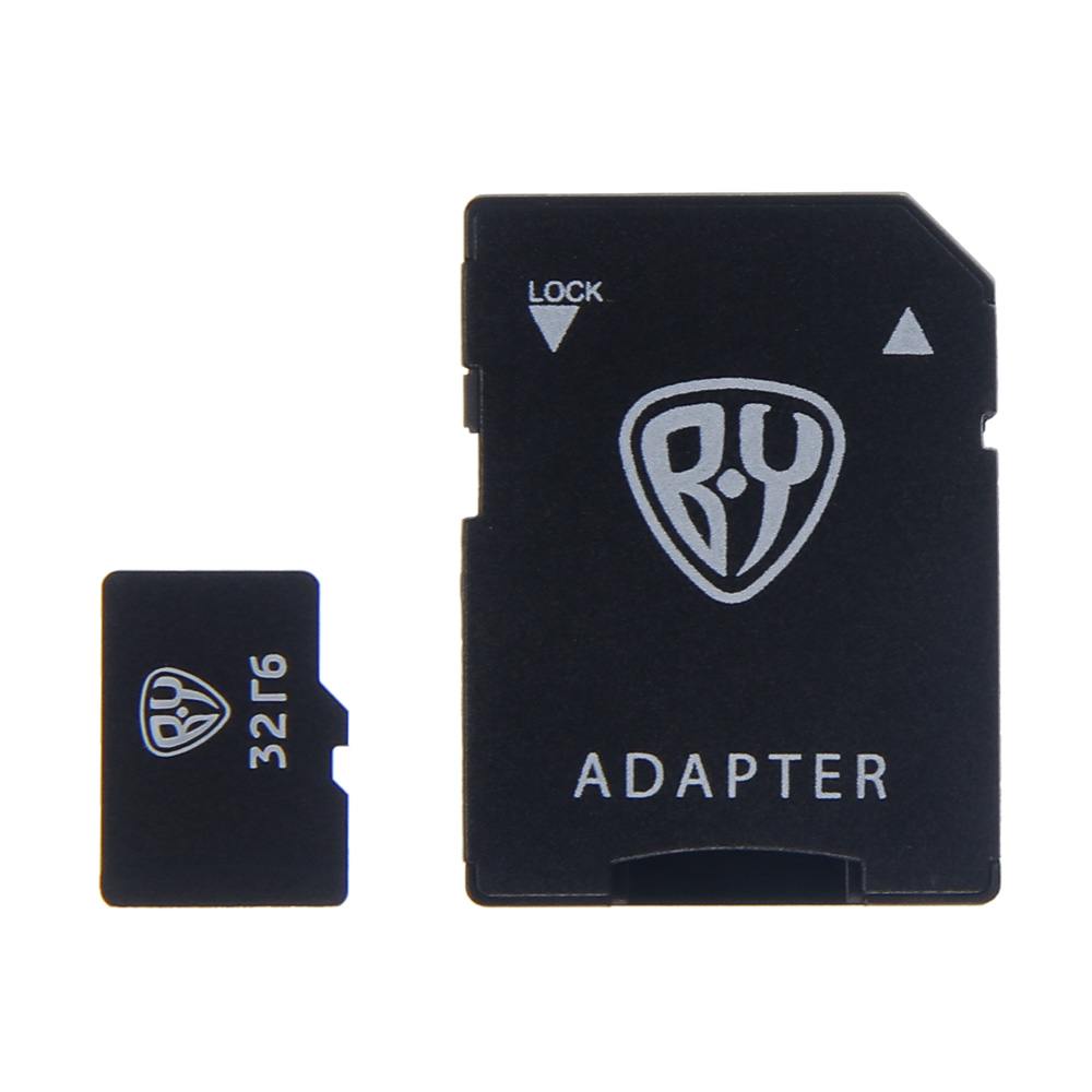Флеш-карта памяти microSD BY 32Гб, 10 класс с адаптером SD, арт.№ 405-004