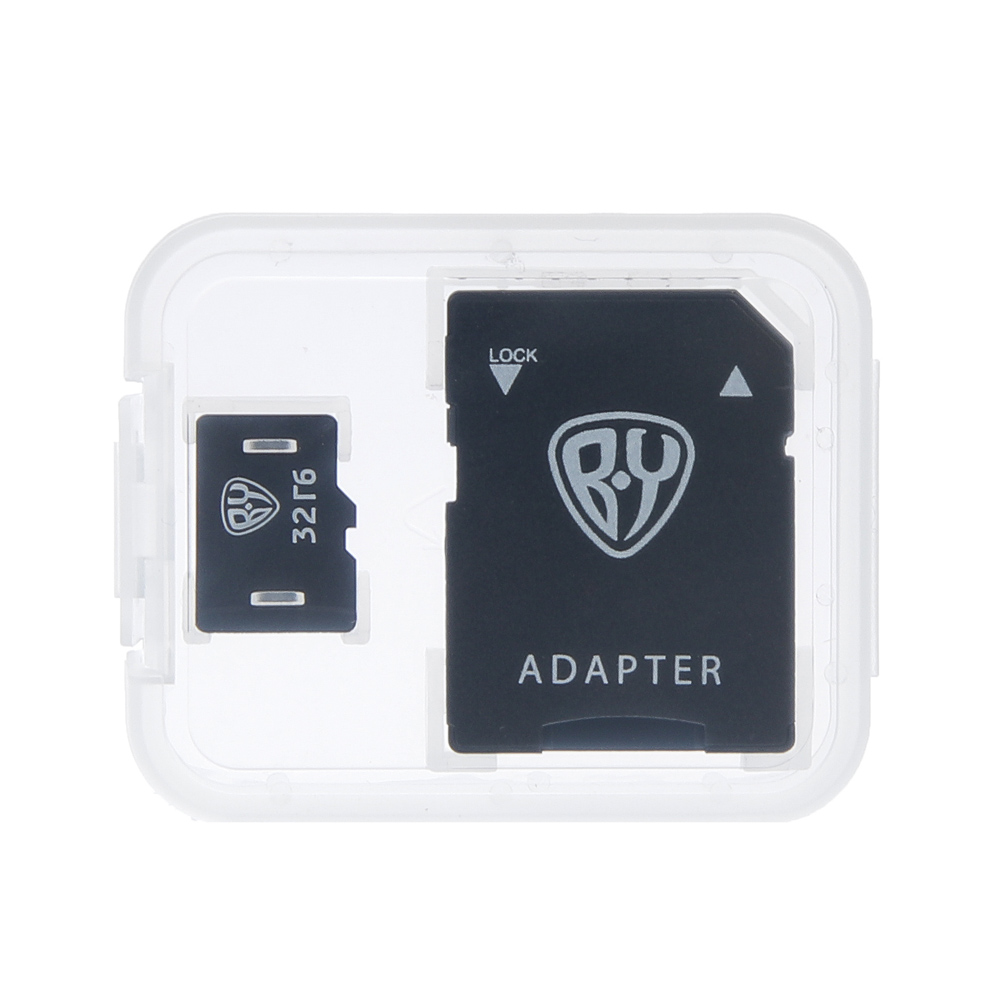 Флеш-карта памяти microSD BY 32Гб, 10 класс с адаптером SD, арт.№ 405-004