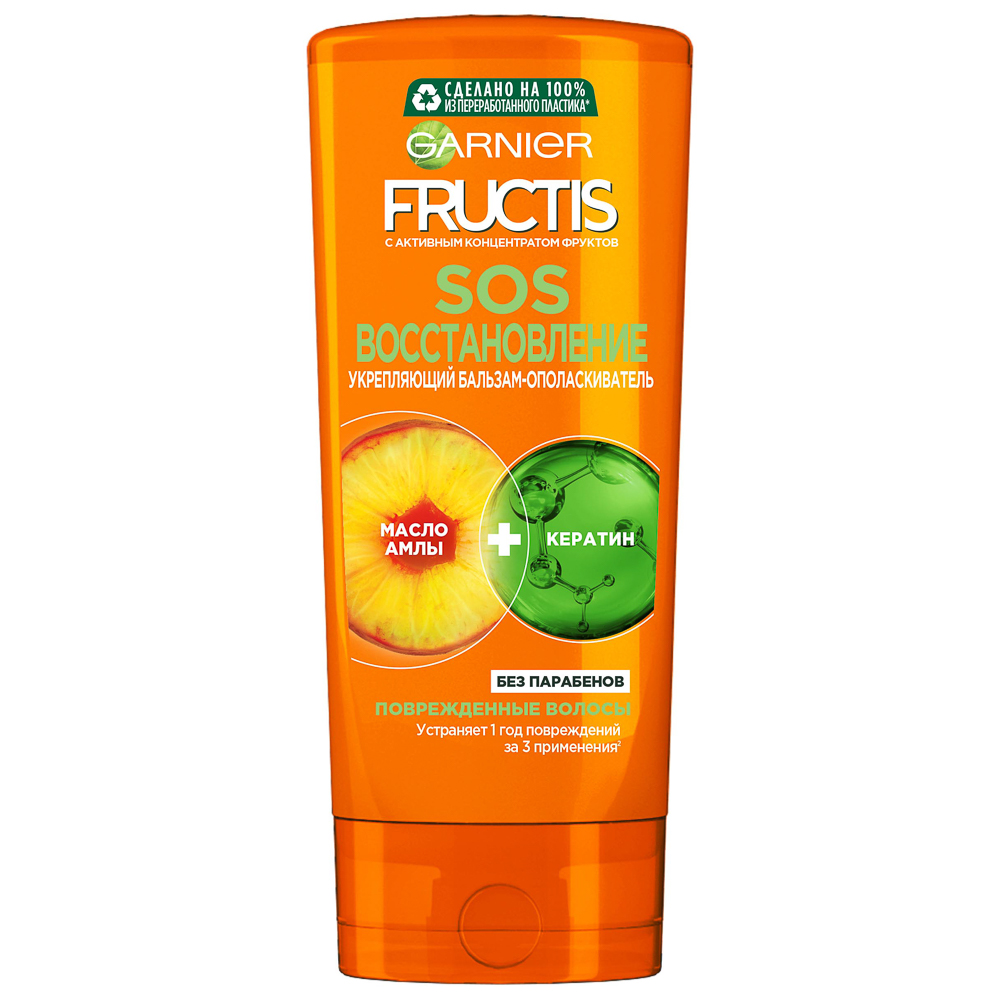 Бальзам-ополаскиватель для волос GARNIER FRUCTIS SOS Восстановление, укрепляющий, п/б, 200мл, арт.№ 971-060