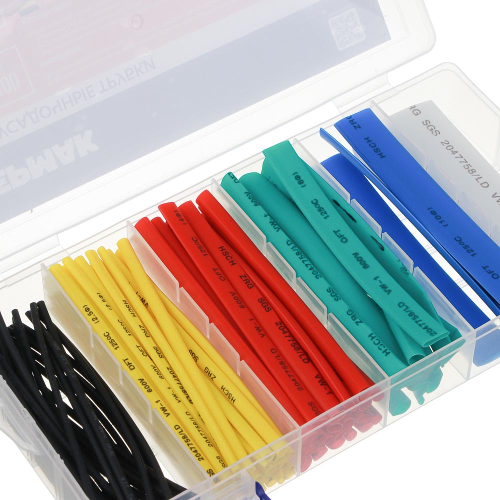 ЕРМАК Термоусадочные трубки 100 шт в пласт кейсе, арт.№ 690-115