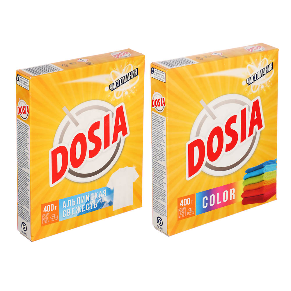 Стиральный порошок DOSIA автомат+руч.стирка Колор/Альпийская свежесть, к/к, 400г, арт.№ 958-017