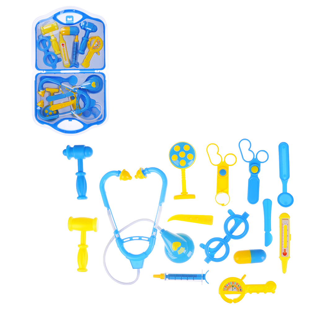 ИГРОЛЕНД Набор доктора в чемоданчике, 15 пр., PP ,PVC, 23х40х3,5 см, 2 цвета, арт.№ 294-092