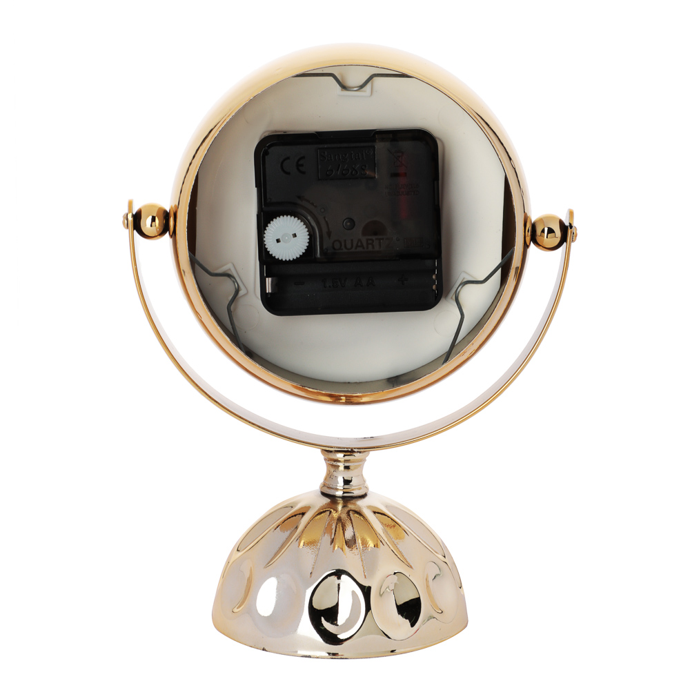 LADECOR CHRONO Часы настольные металлические, 15x8x18 см, 1xAA, цвет золотой, арт.№ 529-255