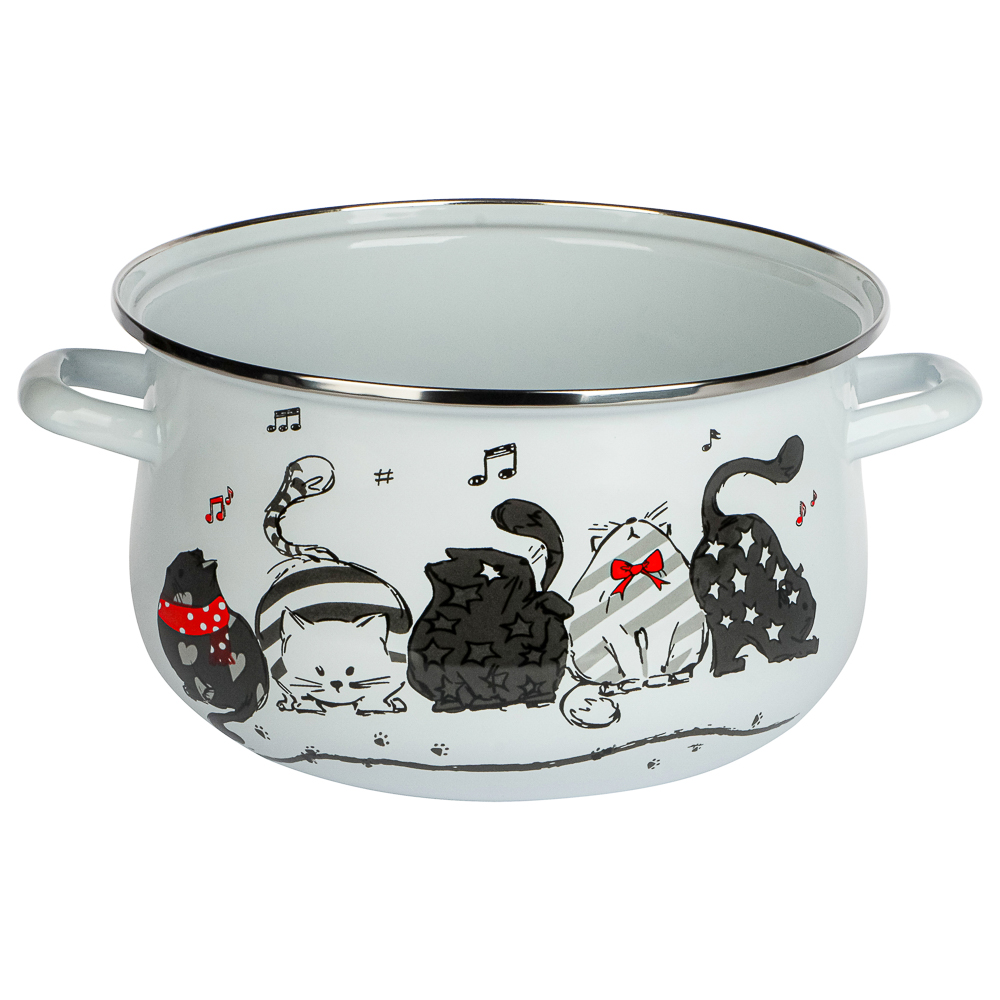 VETTA Хвостатые друзья Кастрюля эмалированная, 24см, 5,0л, индукция, арт.№ 894-543