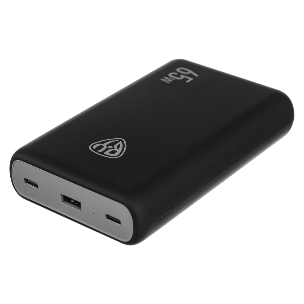 BY Аккумулятор мобильный, 18000мАч, USB+2xType-C, Быстрая зарядка QC3.0+PD, 5А, 65W,прорез.корпус, арт.№ 031-017