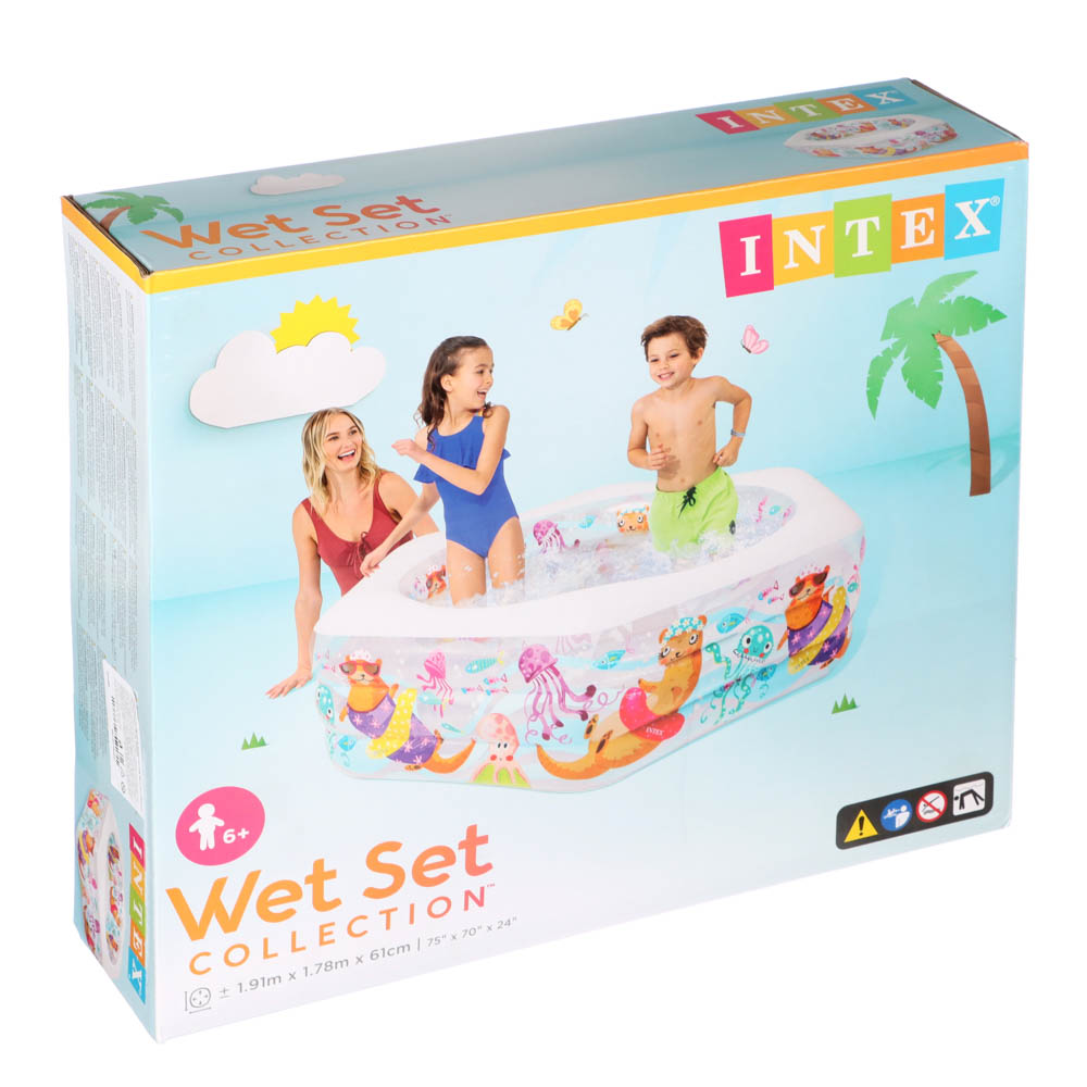 INTEX Бассейн надувной Океанский риф 541л 191x178x61см, надувное дно, от 6 лет, 56493NP, арт.№ 359-006