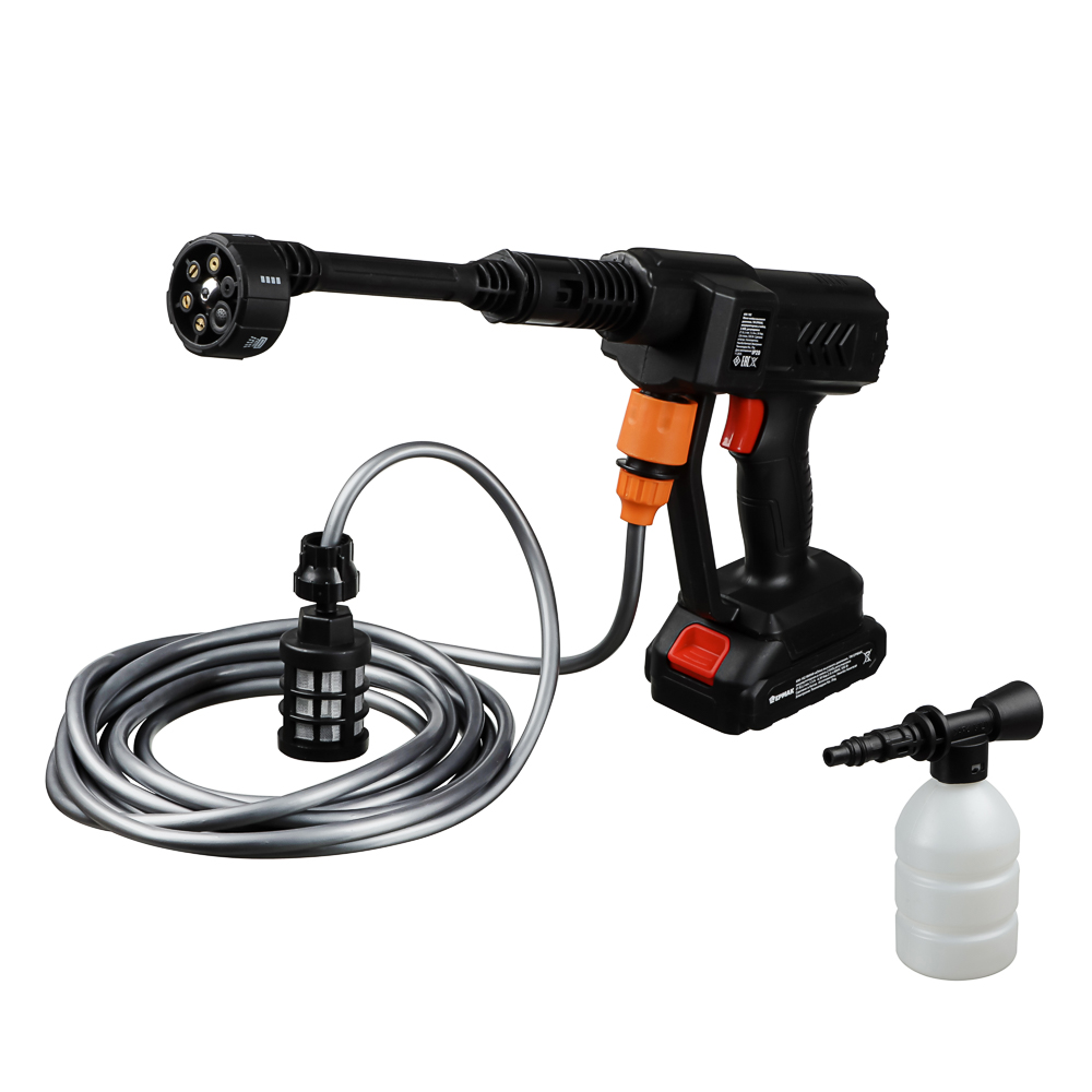 Минимойка высокого давления тм ЕРМАК, аккумуляторная, в кейсе, 2 АКБ, регулировка, арт.№ 690-182