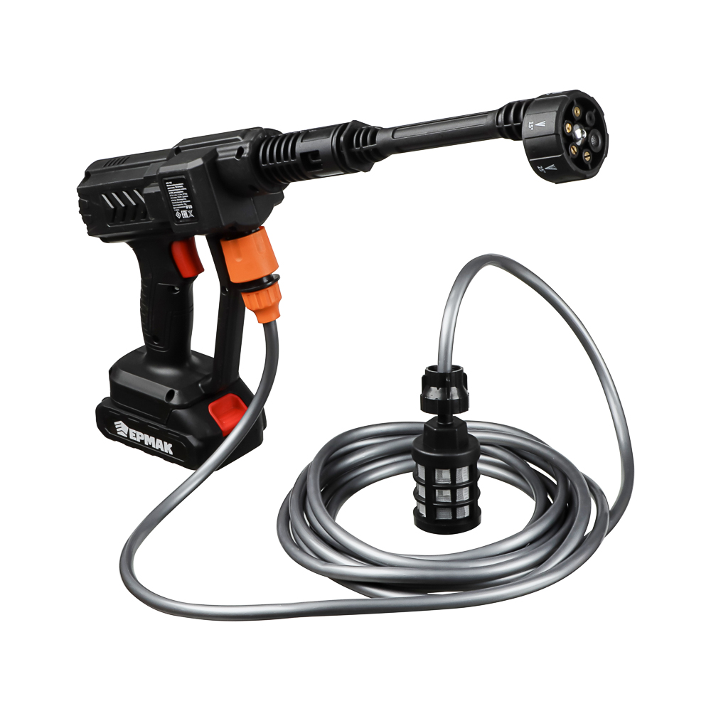 Минимойка высокого давления тм ЕРМАК, аккумуляторная, в кейсе, 2 АКБ, регулировка, арт.№ 690-182